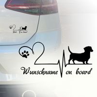 Auto Aufkleber | Dackel | Wunschname on board | Hunde Sticker Köln - Köln Merheim Vorschau