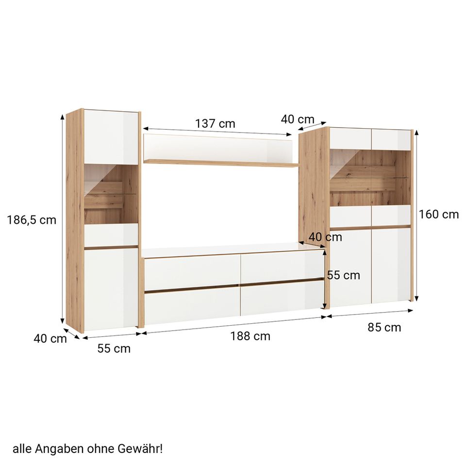 Wohnwand Schrankwand Wohnzimmerschrank Schrank Kommode NEU 250-Ma in Wiesbaden