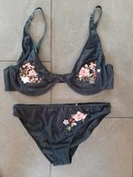 Set schwarz mit Blumen Gr 80b 40/42 Baden-Württemberg - Überlingen Vorschau