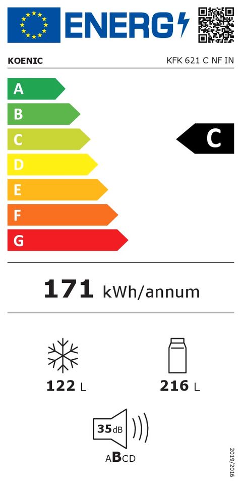 KOENIC KFK 621 C NF IN Kühlschrank Display 338L Edelstahl 185cm in Köln