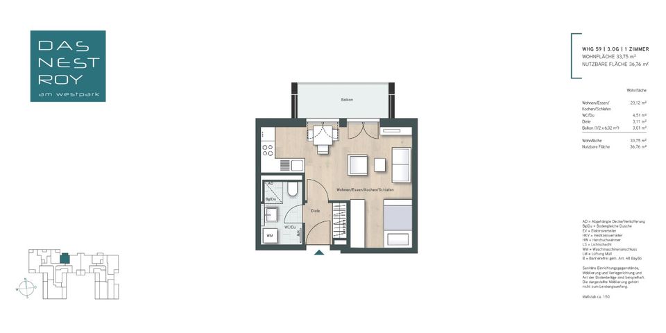 Geniales 1-Zimmer-Apartment mit großem Balkon – Neubau in München