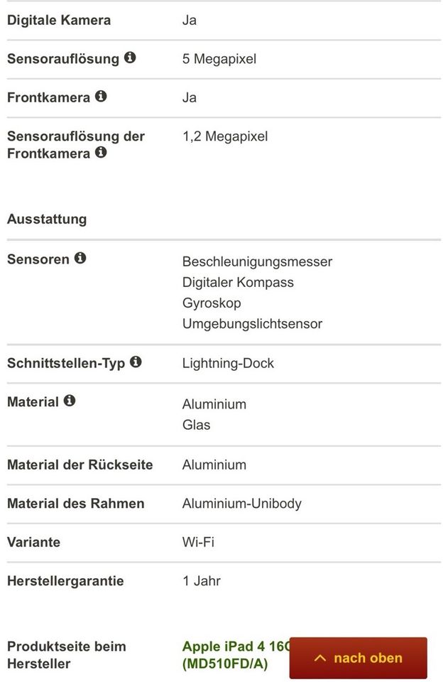 Apple iPad 4 16GB Wi-Fi (MD510FD/A) in München