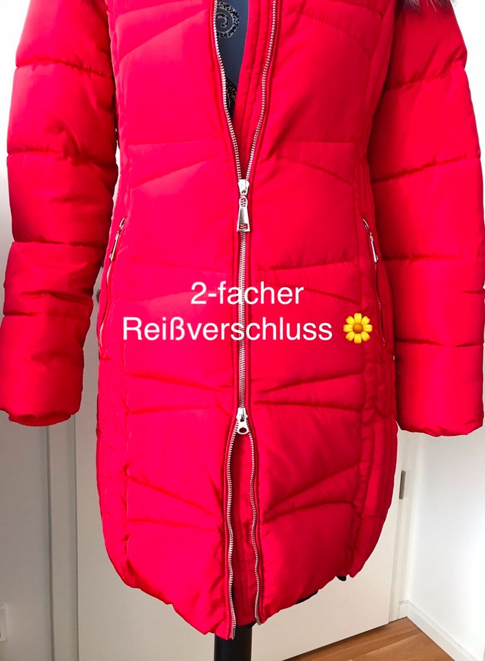 Rote Winter-Jacke mit Kunstfell - Garoff - Gr. S/ 36 - NP 150€ in Berlin