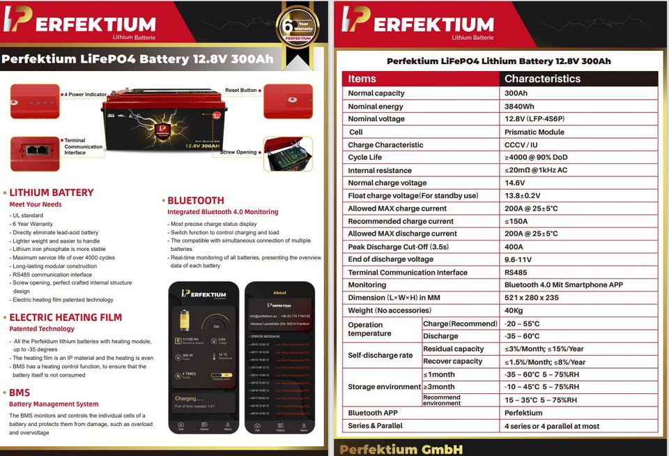 Perfektium LiFePO4 12.8V 300 Ah Lithium Batterie in Bargteheide