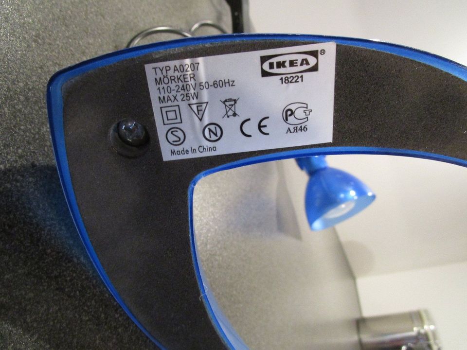 Ikea Schreibtischlampe Lampe Mörker Typ A0207, in blau und grün in Jülich