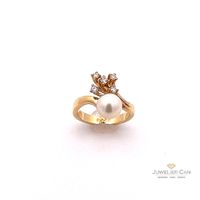 Akoya Perlen Ring mit 0.25 ct Brillanten in Gelbgold 18 kt Baden-Württemberg - Leimen Vorschau