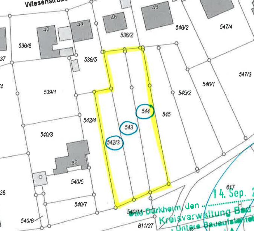 Großes Baugrundstück (1500 m²) über den Dächern von Lambrecht in Lambrecht (Pfalz)