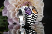 BVLGARI Ring Doppelring mit Citrin und Amethyst in Weißgold Nordrhein-Westfalen - Wegberg Vorschau