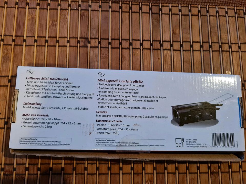 Faltbares Mini-Raclette-Set Nagelneu in Dahlem