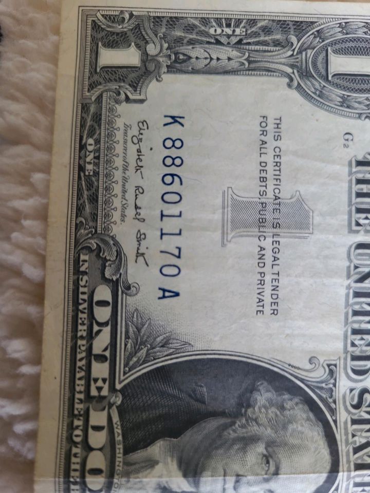 Ein Dollar Schein Series 1957 A in Satrup