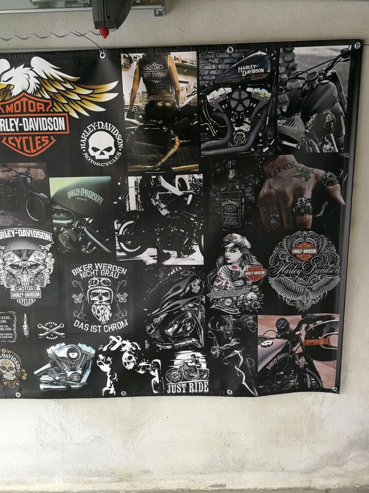 ❌HARLEY DAVIDSON BIKER CHOPPER MOTORRAD ROCKER XXL Garagen Banner in Stuttgart