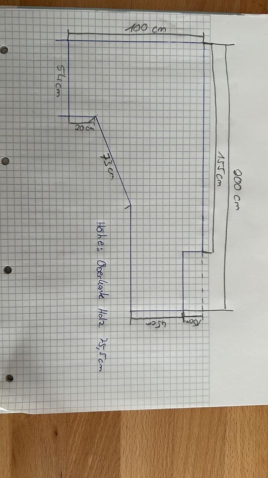 Eckschreibtisch Buche Massiv 200x100 in Rutesheim  