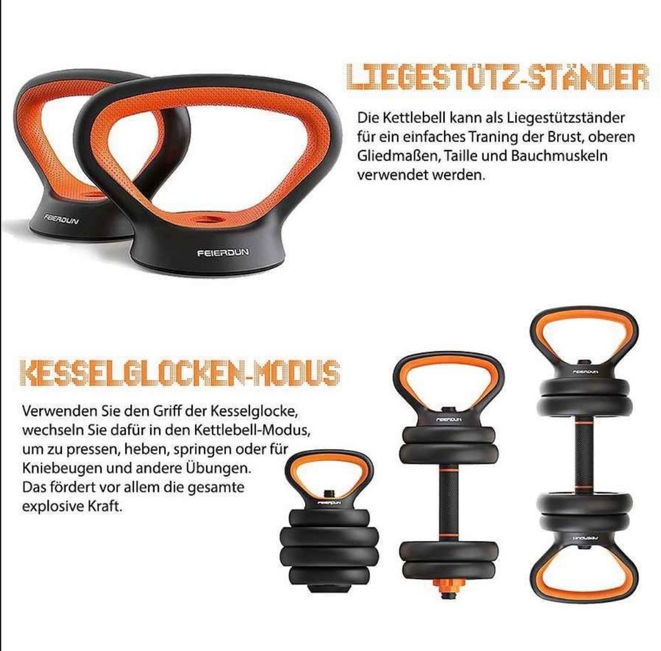 ❌6 IN 1 - Lang-Kurzhantelset- Kettleball 10kg/20kg/30kg/40kg❌ in Essen