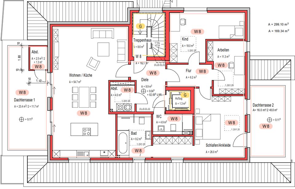 4-Zi-Wohnung Penthouse im KfW-Effizienzhaus 55 in zentraler Lage von Bad Nenndorf in Bad Nenndorf