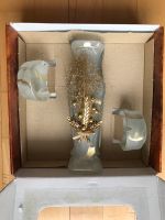 Geschenkset, Vase, 2 Aschenbecher, aus Glas, golden verziert Wandsbek - Hamburg Jenfeld Vorschau