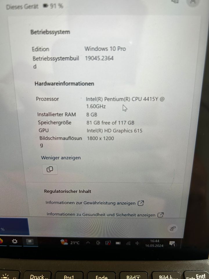 Microsoft Surface Go Model 1824, 8 GB RAM mit Tastatur in Welden