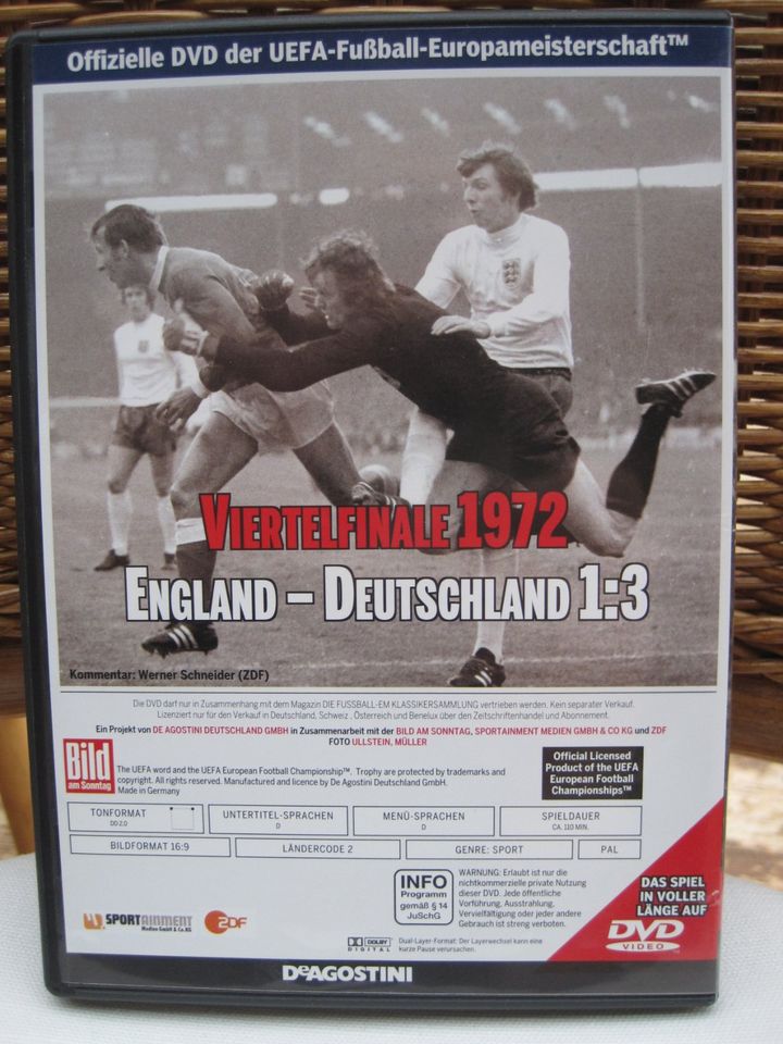 EM- Viertelfinale 1972:  England-Deutschland –Ein Klassiker-DVD in Salzkotten