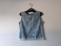 Shirt Top Sommershirt blau weiß Jeans Spitze Baumwolle Gr. 36 Niedersachsen - Oyten Vorschau