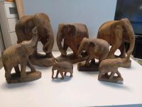 Antike, Holz Statuen, Elefanten Herde. HAND GESCHNITZT Bayern - Veitsbronn Vorschau