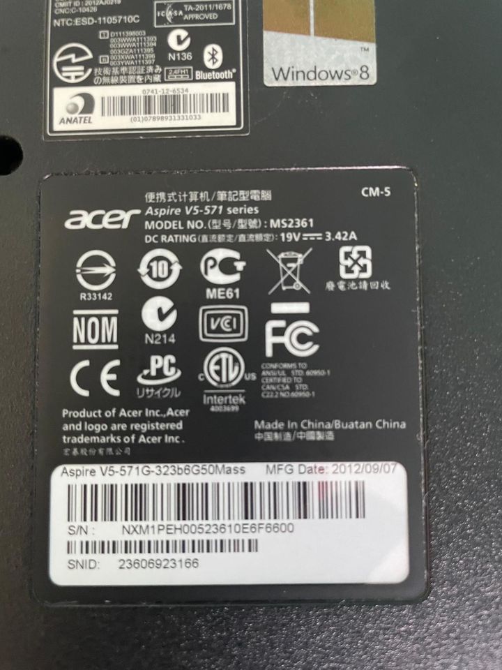 Acer Aspire V5-571 Laptop in Perl