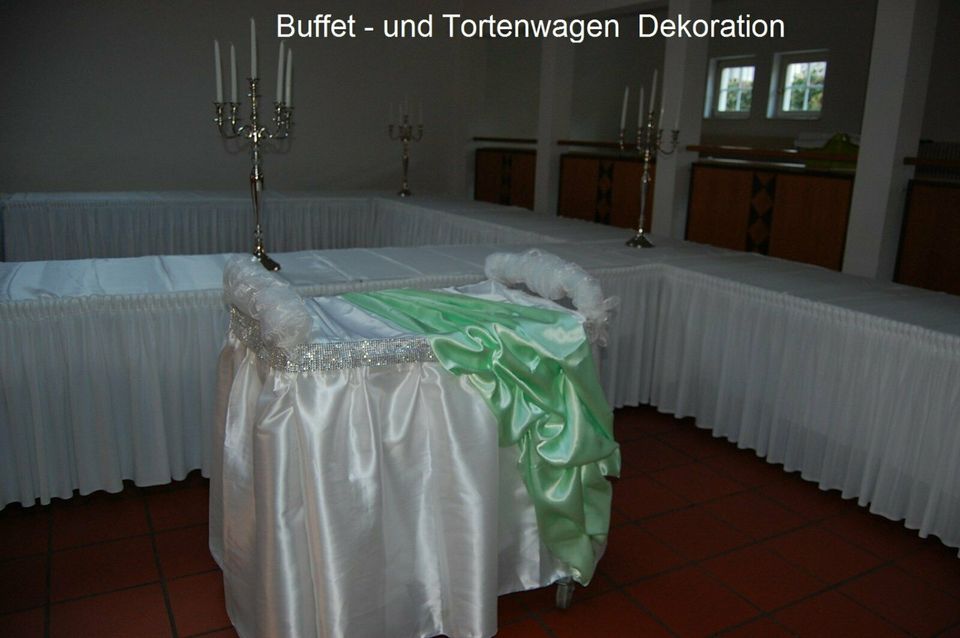 Tischdecken Tischrock Buffet Deko Stehtische- Hussen Hochzeit in Gudensberg