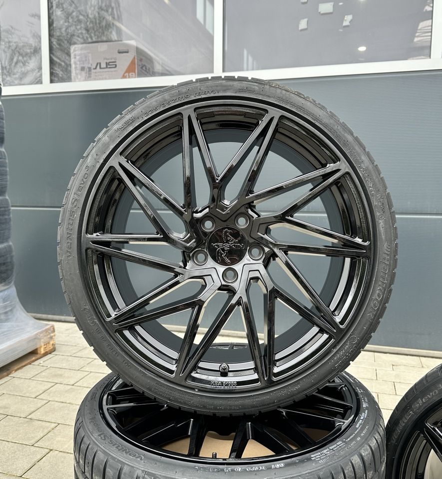 Keskin KT20 19 Zoll Sommerräder für Audi A6 S6 A7 S7 A8 4E Q3 SQ3 4G 4G1 C7 8U 8U1 A4 B8 B9 C6 4F Allroud Felgen Reifen Räder schwarz Performance Sommerreifen ABE sline s line 5x112 TDI Kompletträder in Neckarsulm