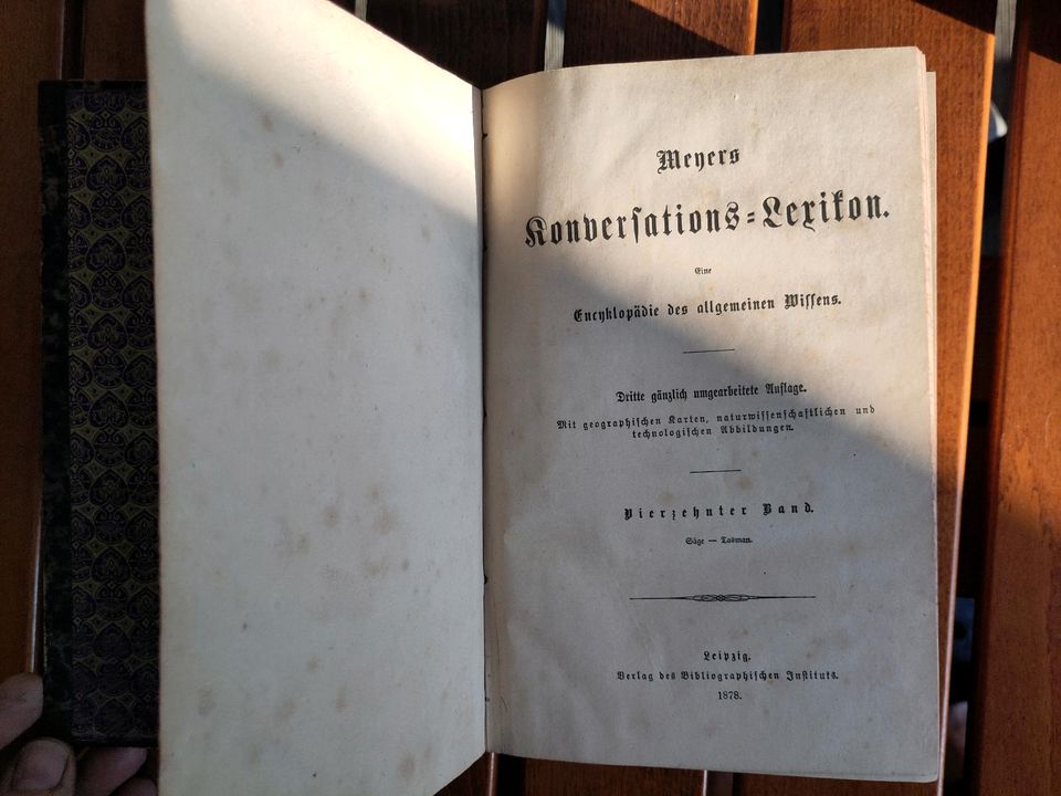 6 Bände Meyers Konversations-Lexikon, antik, 1878, gebraucht in Landshut