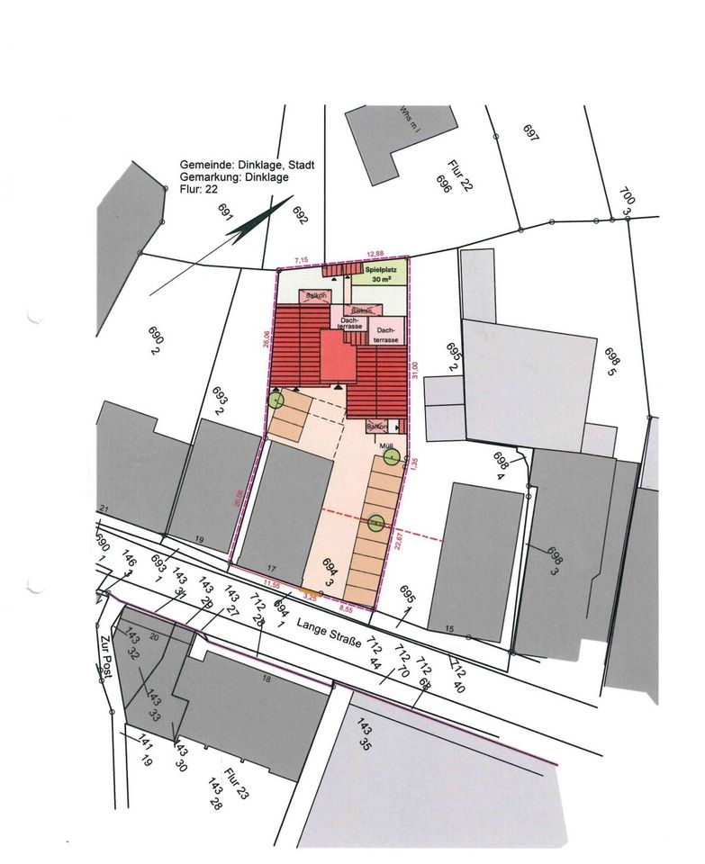 NEUBAU- 2 Zimmer-Obergeschoss-ETW (Nr. 6) mit Balkon im Zentrum von Dinklage! in Dinklage