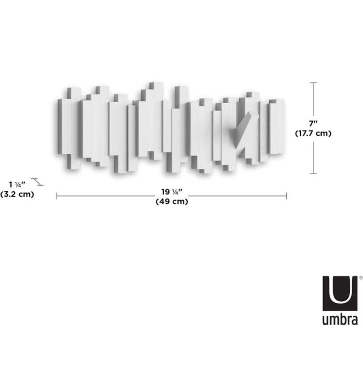 2x Umbra Sticks Garderobenhaken weiß in Haar