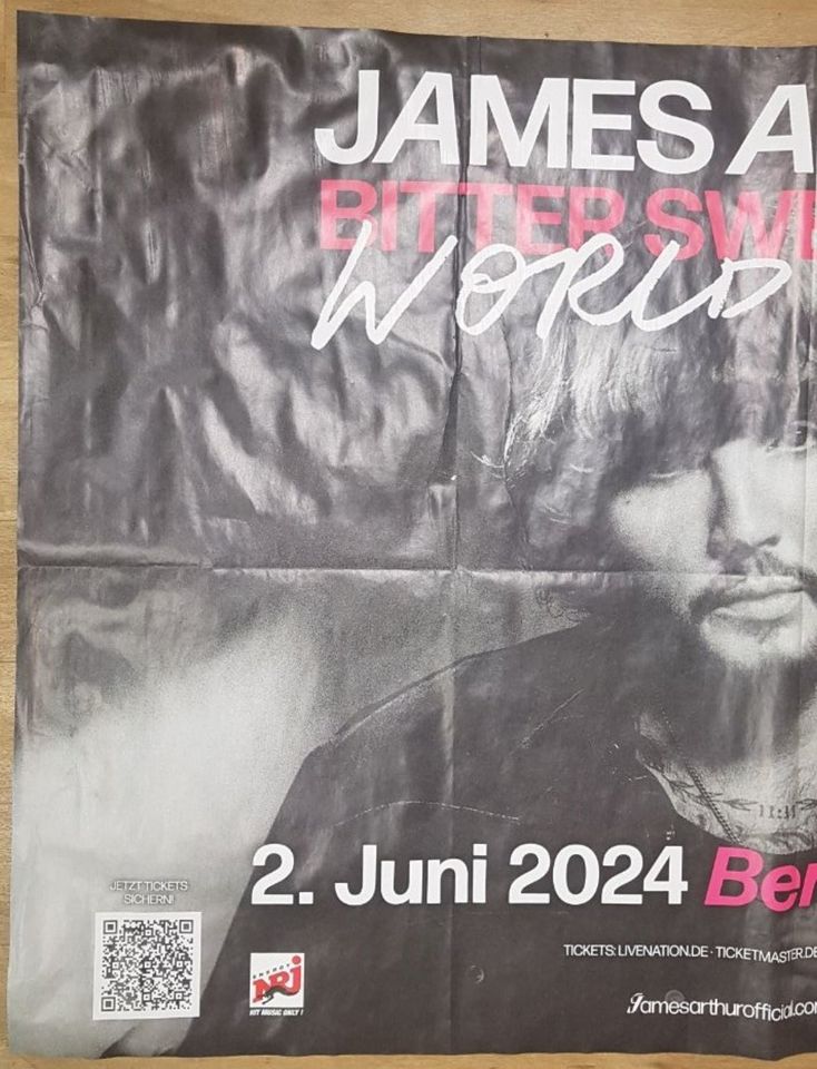 James Arthur Berlin 2024 Vintage Konzert Plakat Poster Zitadelle in Berlin