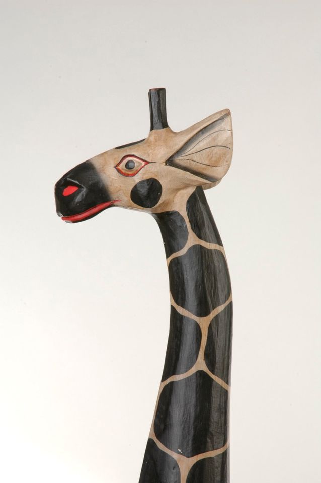 Riesige süße Giraffe XXL 153 cm Holzfigur 2-teilig schwarz afrika in Aschaffenburg