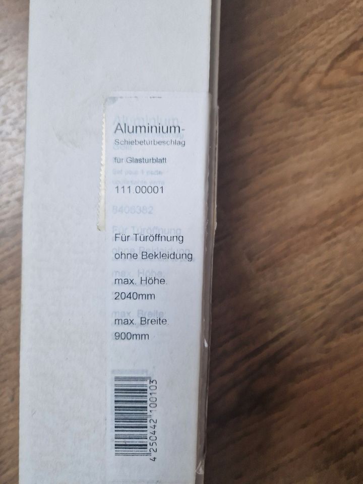 Schiebetürbeschlag für Glastür Aluminium in Westernohe