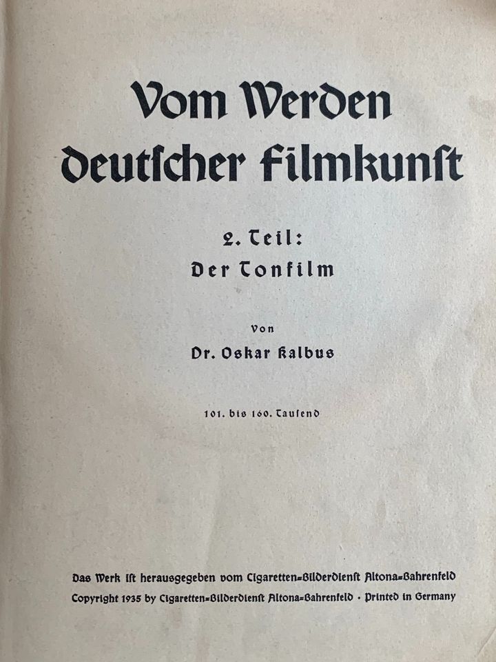 Sammelalbum „Vom werden deutscher Filmkunst“1935 komplett in Leipzig