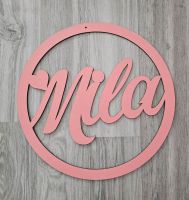 Mila Namensschild Geschenk Geburt Baby rosa pink Holz Türschild Düsseldorf - Pempelfort Vorschau