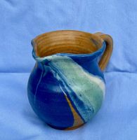 Krug Keramik, blau, beige, Ulla Dybeck, Bornholm Berlin - Steglitz Vorschau