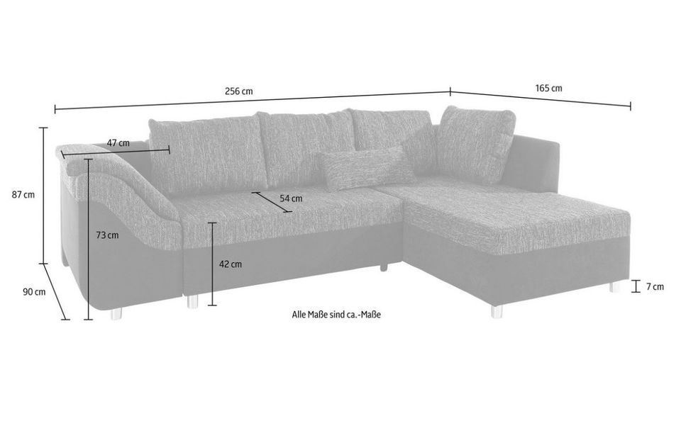 Ecksofa Sofa inklusive loser Rücken- und Zierkissen in Marburg