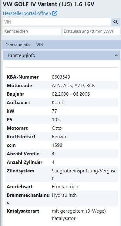 schlachte VW Golf IV Variant 1,6 BCB ERT B5N 4 Ersatzteile in Schrobenhausen