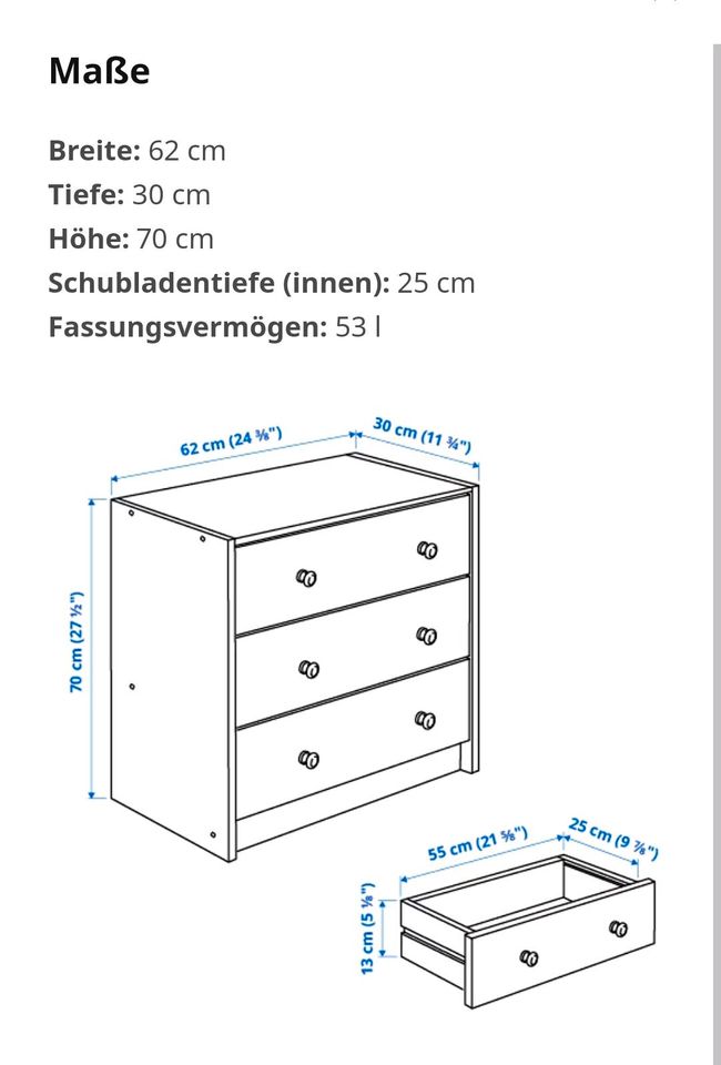 Rast Kommode Ikea mit 3 Schubladen, Kiefer in Berlin