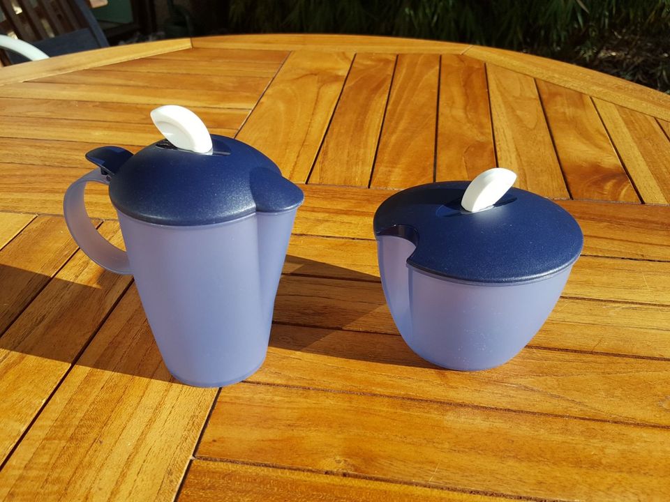 Milchkännchen Zuckerdose Tupperware Tupper blau Tupperdose in Gerlingen