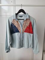 Vintage Jeanshemd mit Paisley-Print Einsatz, Größe 40 Bayern - Würzburg Vorschau