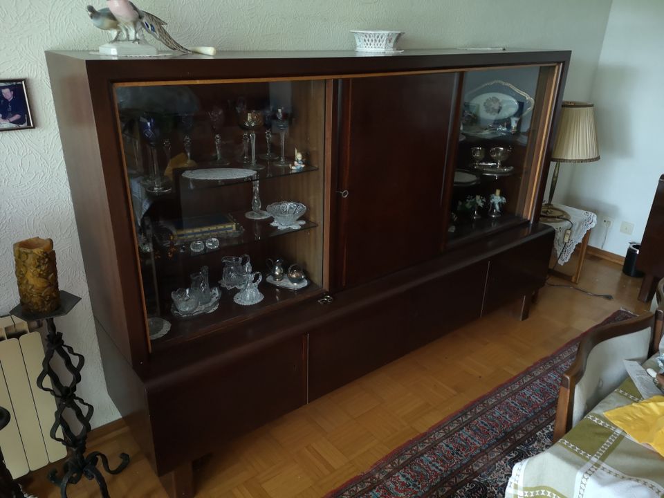 Glas Vitrinenschrank u. Anrichte Sideboard ca. 50er Jahre Esszimm in Mülheim (Ruhr)