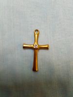 Kleiner Damen-Kettenanhänger " goldenes Kreuz mit Stein" Sachsen-Anhalt - Allstedt Vorschau