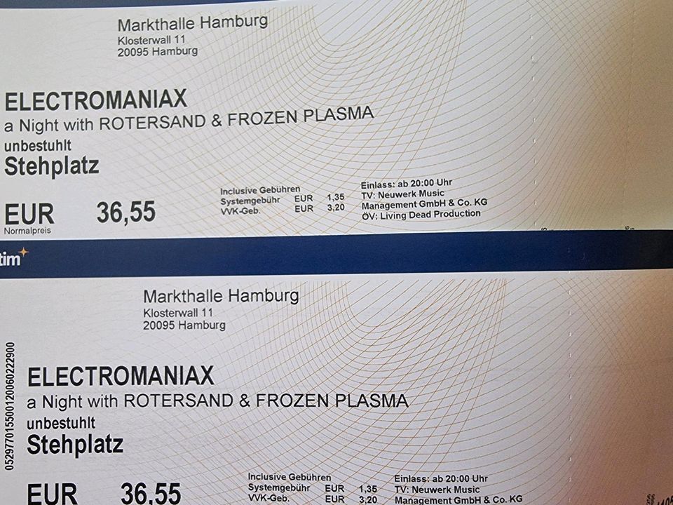 2 Konzertkarten 50% Rabatt Rotersand HEUTE in Hamburg! in Kiel