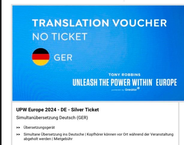 4 Tage Greator UPW Europe 2024 Köln Lanxess Arena Tony Robbins in Carlsberg