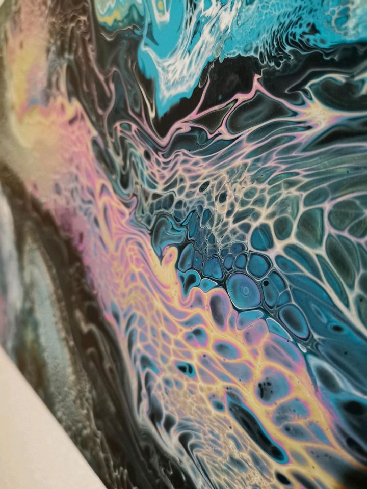 Acrylic pouring | „universe“ bemalte Leinwand in Eckental 