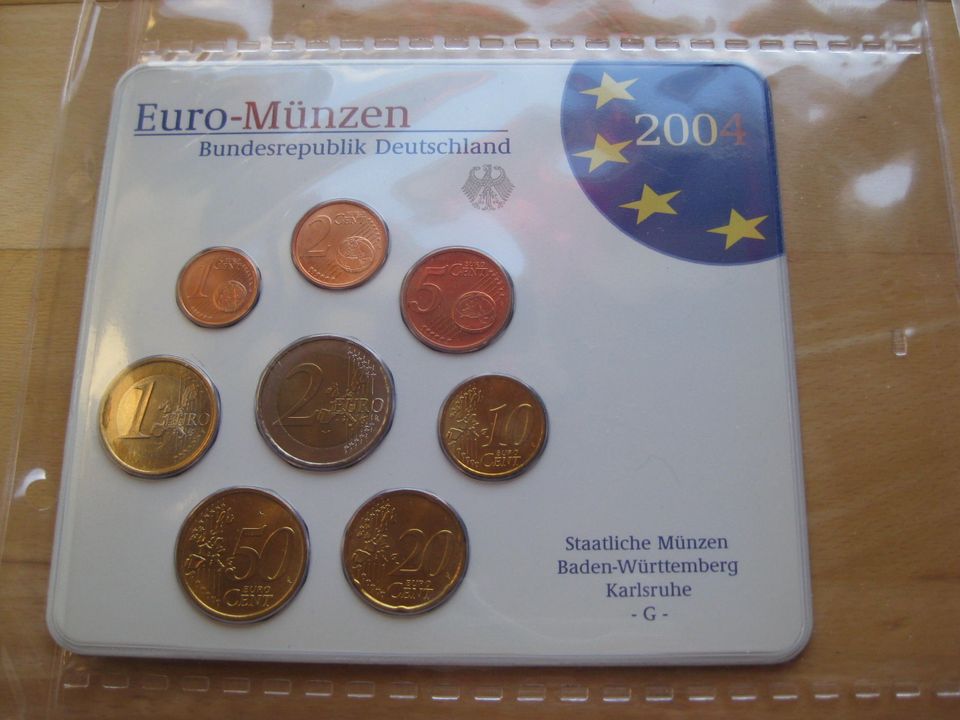 6x € Kursmünzensatz * 2002 - 2007 * Euro Deutschland KMS in Einbeck