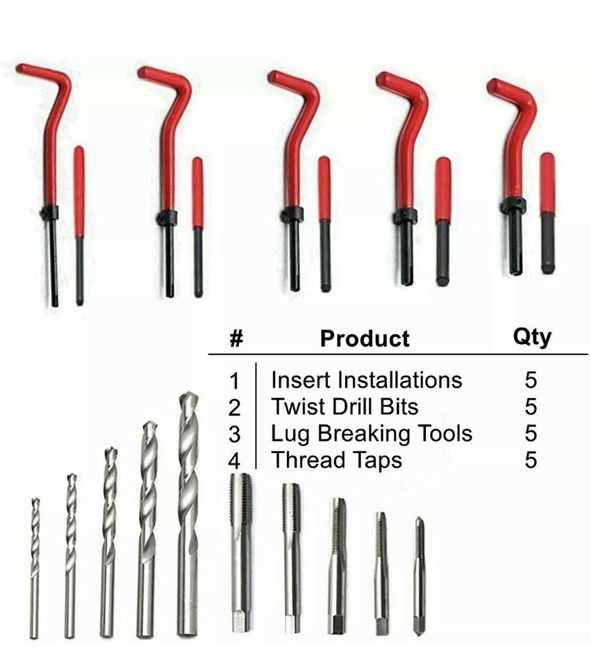 131tlg Gewindereparatur Werkzeug Set Auto Satz M 5 6 8 10 12 in Bebra