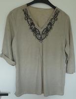 Bluse/ Tunika in khaki Gr. 46 mit Perlbesatz Bremen - Borgfeld Vorschau