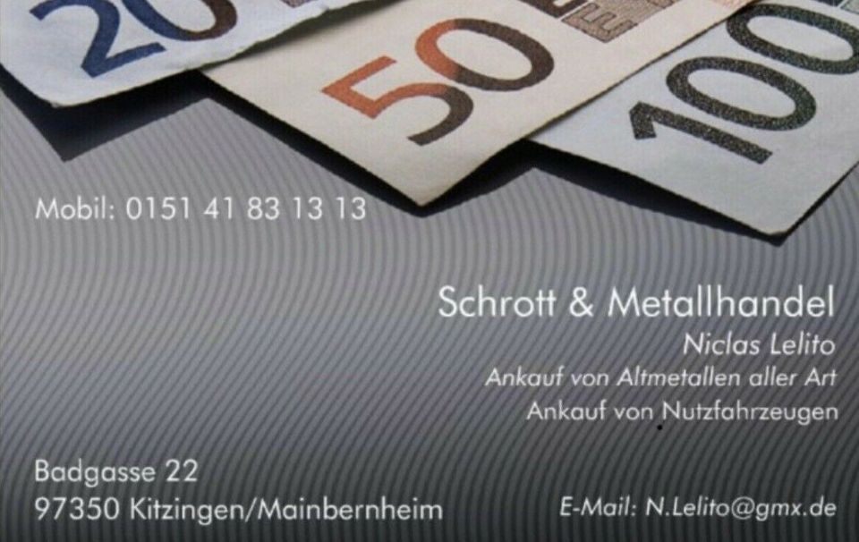 Abholung von Schrott & Altmetallen aller Art in Mainbernheim