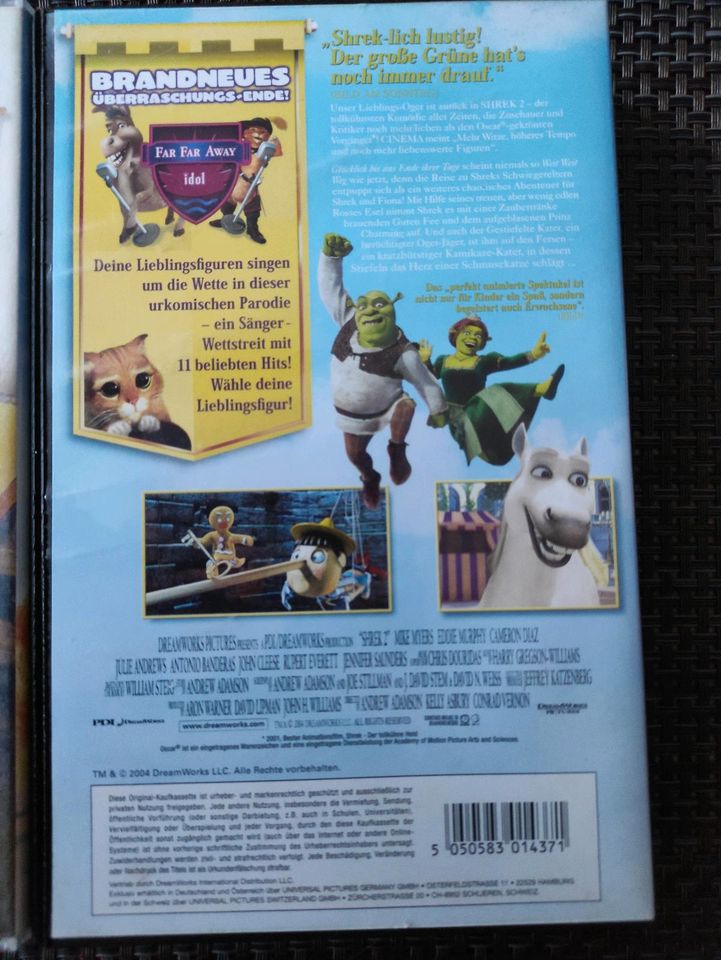 Shrek 1,2 Kinder VHS Videokassetten auch Tausch in Baden-Baden